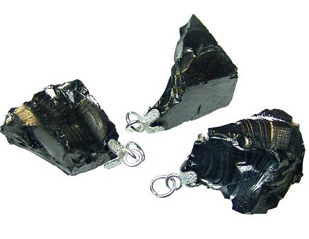 Colgante de Shungita cristalizada (Plata)